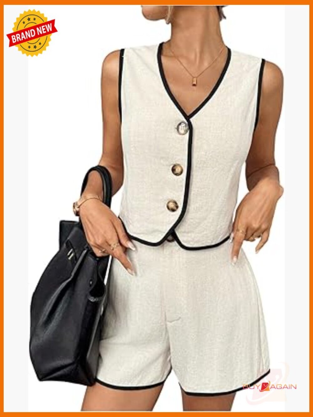 2-Piece Crop Top & Shorts Vest Suit Set Sleeveless Summer Outfits